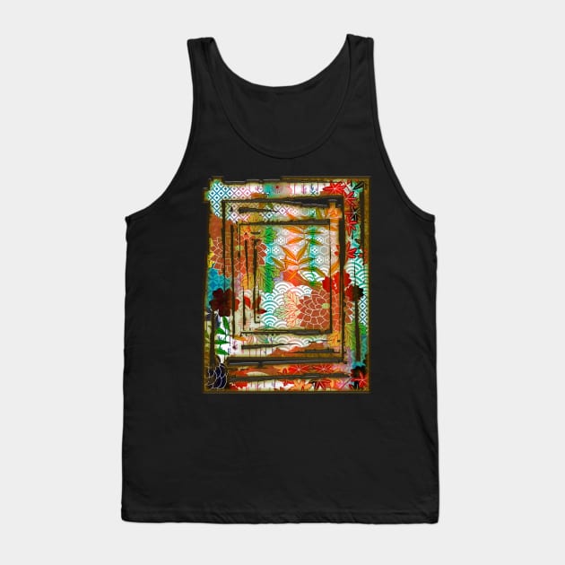 Cherry Blossom Sakura Flower Woodblock Art Japan Vaporwave 410 Tank Top by dvongart